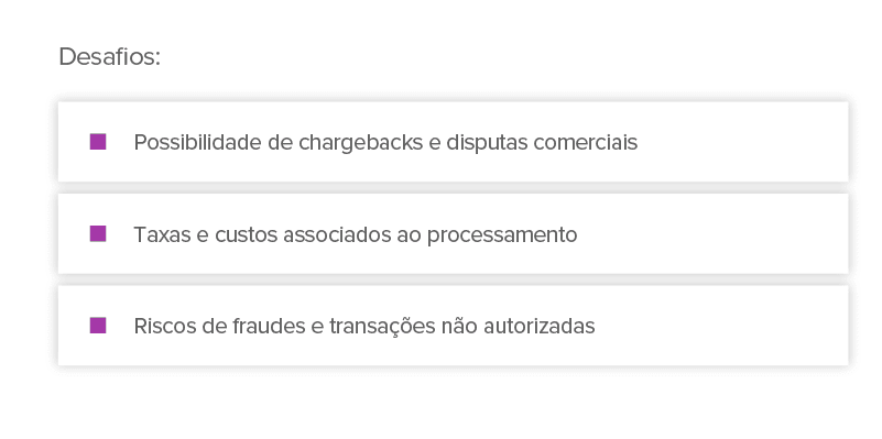 Um dos exemplos de desafios que o cartão de crédito apresenta é o aumento de chargebacks e disputas comerciais