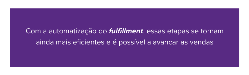 Com a automatização do fulfillment, essas etapas se tornam ainda mais eficientes e é possível alavancar as vendas